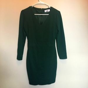 Belle Badgley Mischka Hunter Green Sheath Dress